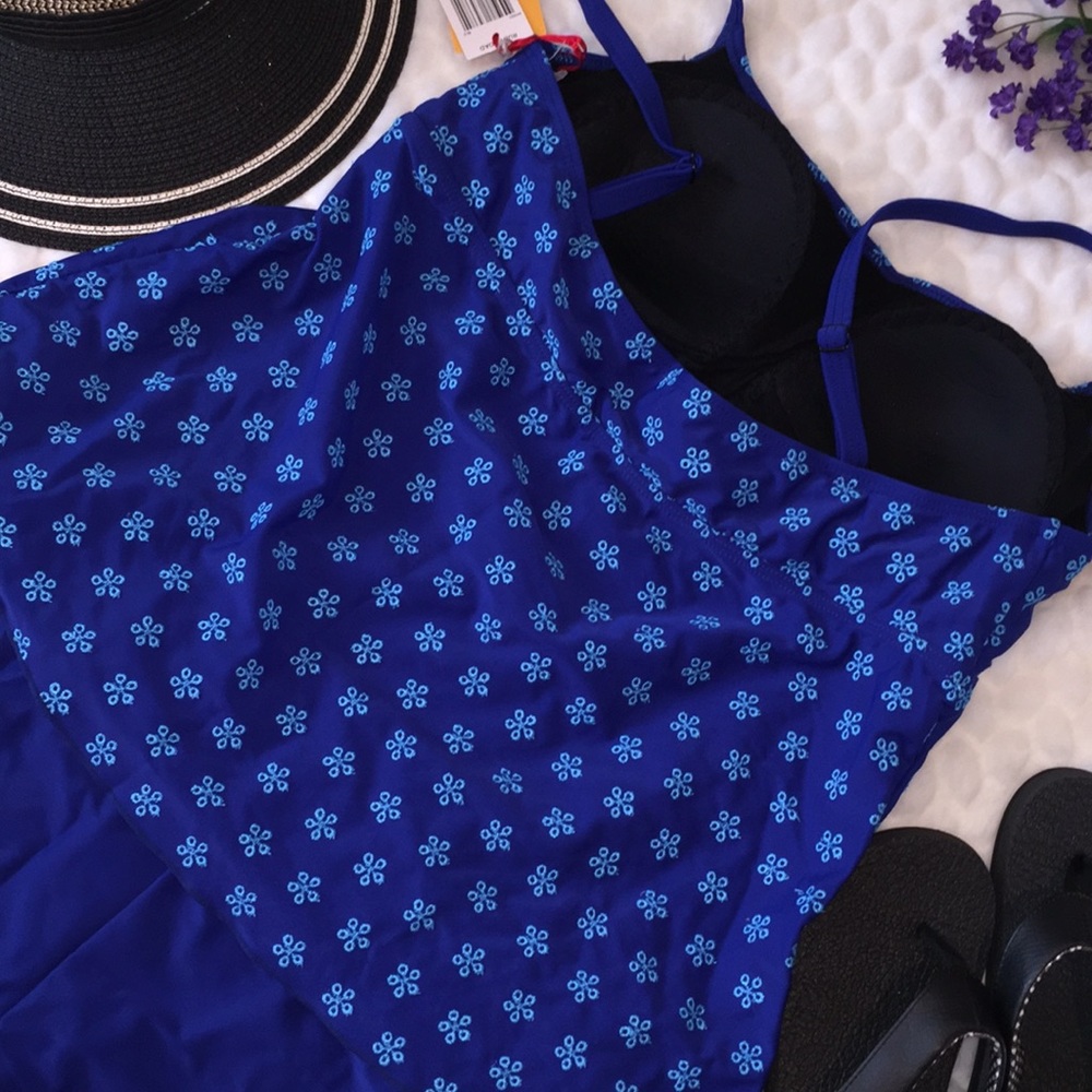 Ruby Rd. Beach Embroidered Tank Short Swimsuit NEW - Picture 5 of 8